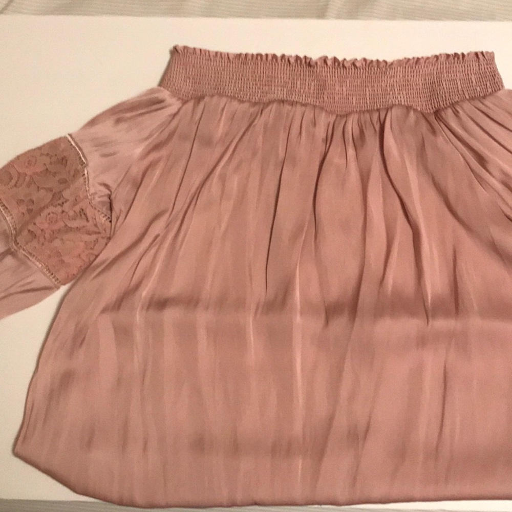 Off the shoulder blush satin top